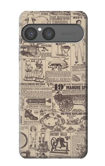 S3819 Retro Vintage Paper Case For Sony Xperia 10 VII, 10 VIII