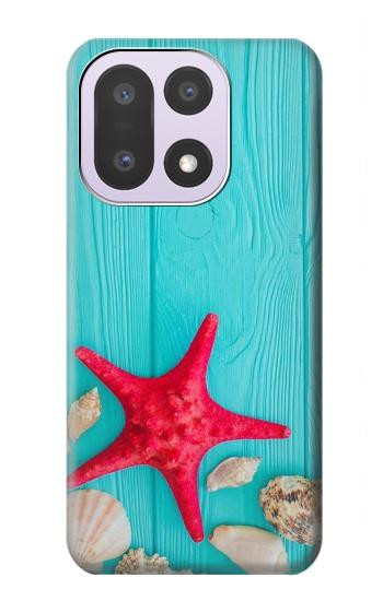 S3428 Aqua Wood Starfish Shell Case For OnePlus 15