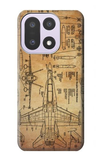 S3868 Aircraft Blueprint Old Paper Case For OnePlus 15