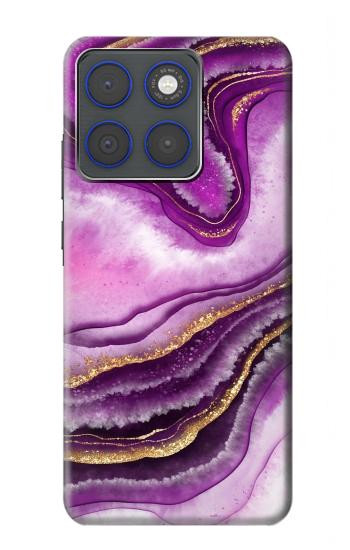 S3896 Purple Marble Gold Streaks Case For Motorola Edge 70