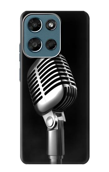 S1672 Retro Microphone Jazz Music Case For Motorola Moto G (2026), G Play (2026)