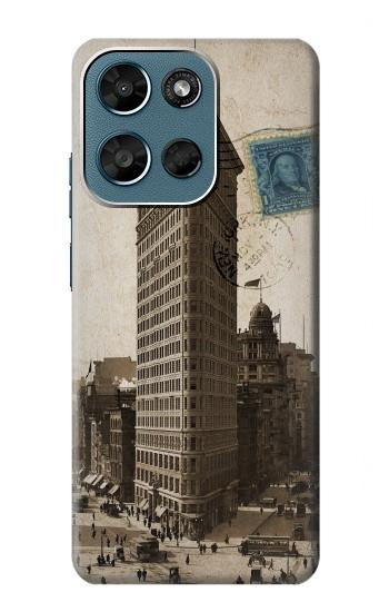 S2832 New York 1903 Flatiron Building Postcard Case For Motorola Moto G (2026), G Play (2026)