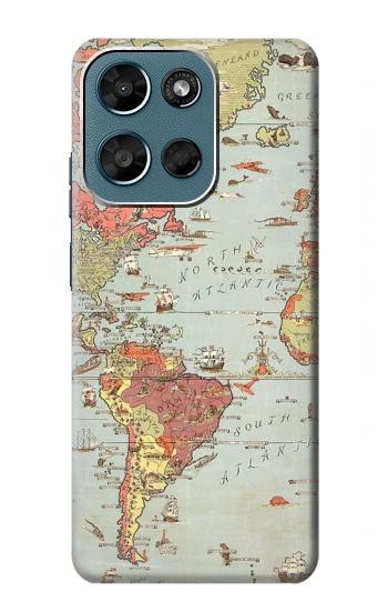 S3418 Vintage World Map Case For Motorola Moto G (2026), G Play (2026)