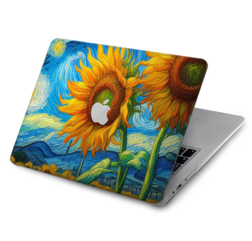 S4019 Sunflower Van Gogh Style Hard Case For MacBook Air 13″ - A1369, A1466