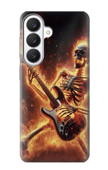 S3984 Fire Skeleton Playing Guitar Case For Samsung Galaxy S26