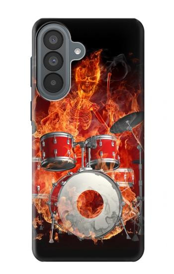 S1431 Skull Drum Fire Rock Case For Samsung Galaxy A37