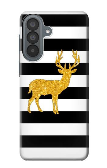 S2794 Black and White Striped Deer Gold Sparkles Case For Samsung Galaxy A37