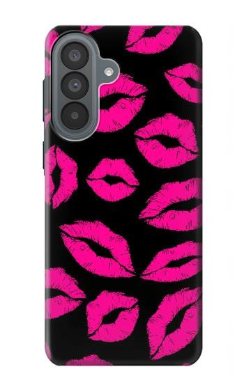 S2933 Pink Lips Kisses on Black Case For Samsung Galaxy A37