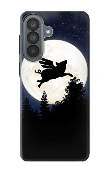 S3289 Flying Pig Full Moon Night Case For Samsung Galaxy A37