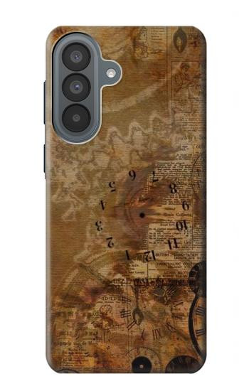 S3456 Vintage Paper Clock Steampunk Case For Samsung Galaxy A37