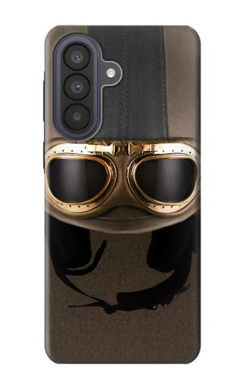 S2645 Vintage Brown Goggles Motorcycle Helmet Case For Samsung Galaxy A57
