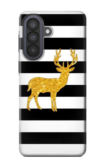 S2794 Black and White Striped Deer Gold Sparkles Case For Samsung Galaxy A57