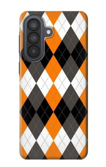 S3421 Black Orange White Argyle Plaid Case For Samsung Galaxy A57