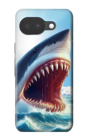 S4004 Oil Color Painting Giant Shark Case For Google Pixel 10a