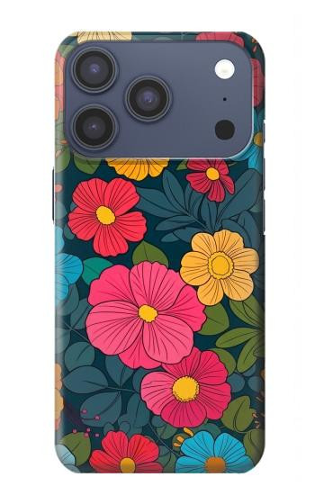 S4105 Vibrant Colorful Floral Pattern Case For iPhone 17 Pro, 18 Pro