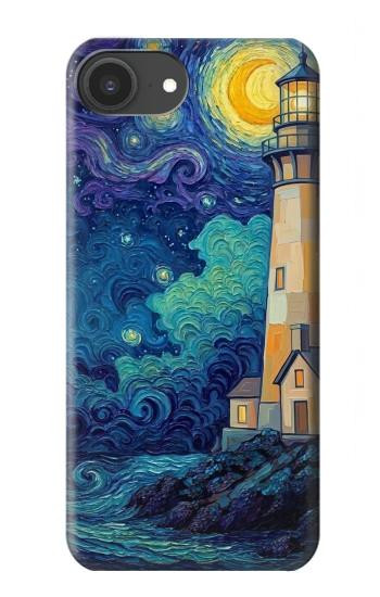 S4092 Moonlit Lighthouse Coastal Painting Case For iPhone 16e, 17e
