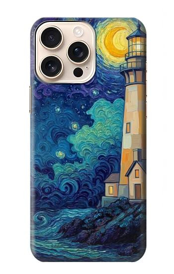 S4092 Moonlit Lighthouse Coastal Painting Case For iPhone 16 pro max