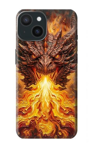 S4090 Epic Fire Dragon Fantasy Illustration Case For iPhone 15