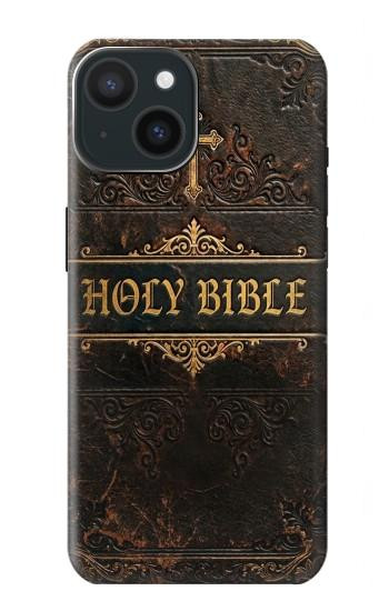 S4109 Vintage Antique Bible Book Cover Art Case For iPhone 15