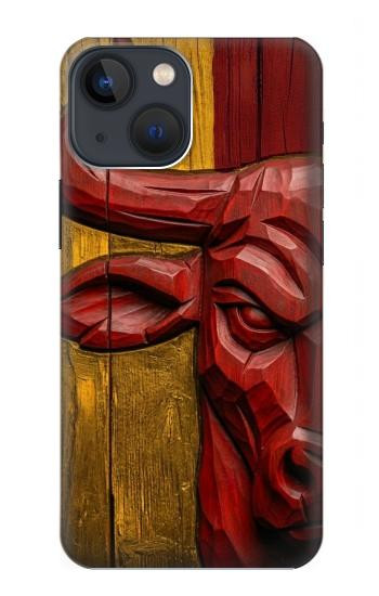 S4098 Span Bull Carved Artwork Case For iPhone 14