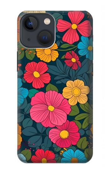 S4105 Vibrant Colorful Floral Pattern Case For iPhone 14