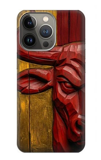 S4098 Span Bull Carved Artwork Case For iPhone 13 Pro Max
