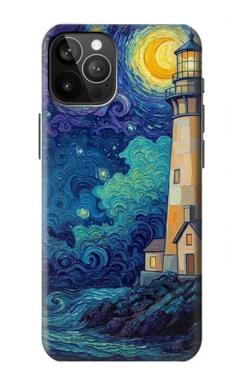 S4092 Moonlit Lighthouse Coastal Painting Case For iPhone 12 Pro Max
