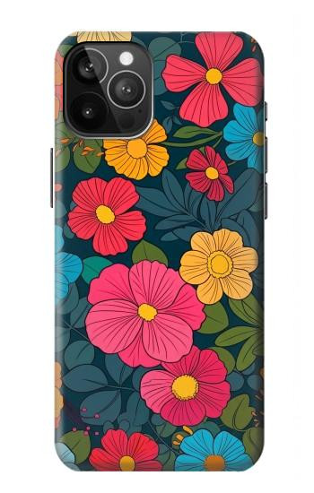 S4105 Vibrant Colorful Floral Pattern Case For iPhone 12 Pro Max