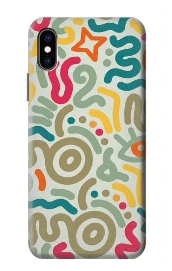 S4078 Abstract Colorful Doodle Pattern Case For iPhone X, iPhone XS