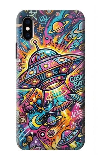 S4085 Cosmic Spaceship Psychedelic Art Case For iPhone X, iPhone XS