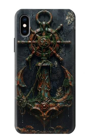 S4106 Vintage Maritime Anchor Helm Art Case For iPhone X, iPhone XS
