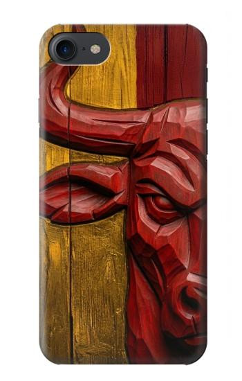 S4098 Span Bull Carved Artwork Case For iPhone 7, iPhone 8, iPhone SE (2020) (2022)