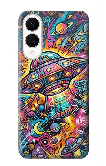 S4085 Cosmic Spaceship Psychedelic Art Case For Samsung Galaxy S25 Edge