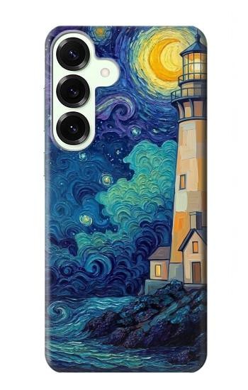 S4092 Moonlit Lighthouse Coastal Painting Case For Samsung Galaxy S25 Plus