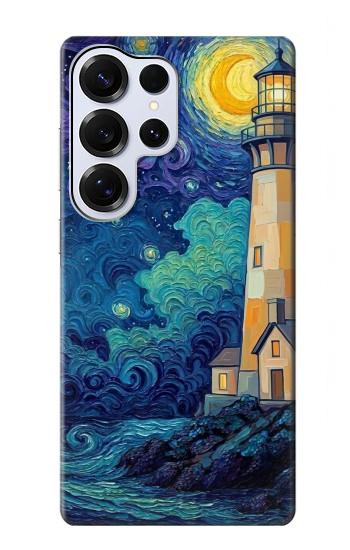 S4092 Moonlit Lighthouse Coastal Painting Case For Samsung Galaxy S25 Ultra