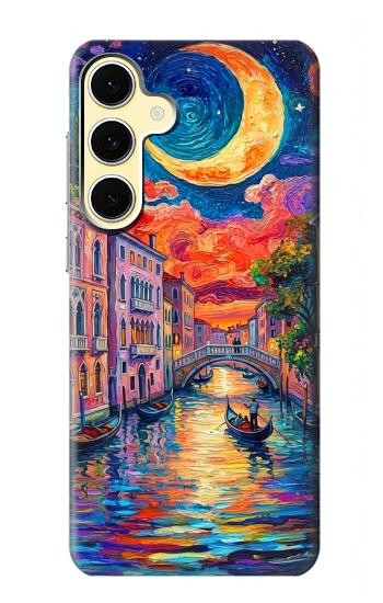 S4083 Colorful Painting Moonlit Venice City Case For Samsung Galaxy S24 FE