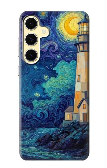 S4092 Moonlit Lighthouse Coastal Painting Case For Samsung Galaxy S24 FE