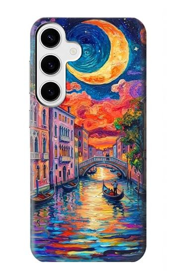 S4083 Colorful Painting Moonlit Venice City Case For Samsung Galaxy S24 Plus