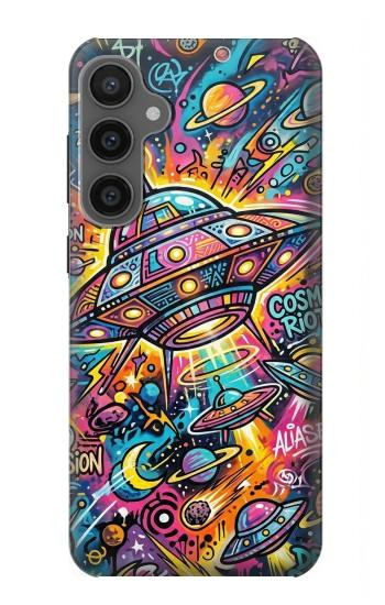 S4085 Cosmic Spaceship Psychedelic Art Case For Samsung Galaxy S23 FE