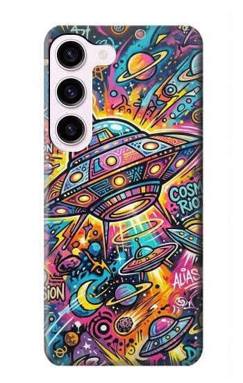 S4085 Cosmic Spaceship Psychedelic Art Case For Samsung Galaxy S23