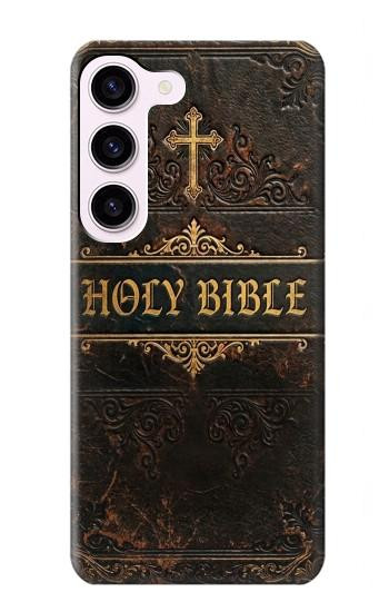 S4109 Vintage Antique Bible Book Cover Art Case For Samsung Galaxy S23