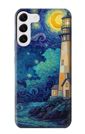 S4092 Moonlit Lighthouse Coastal Painting Case For Samsung Galaxy S23 Plus