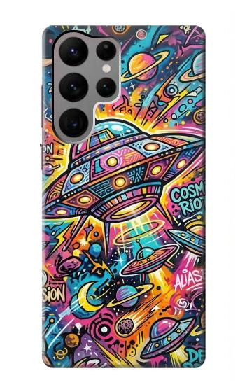 S4085 Cosmic Spaceship Psychedelic Art Case For Samsung Galaxy S23 Ultra