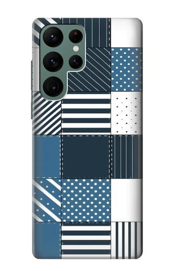 S4082 Modern Geometric Patchwork Pattern Case For Samsung Galaxy S22 Ultra