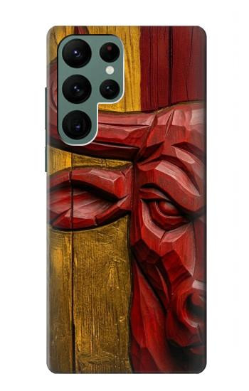 S4098 Span Bull Carved Artwork Case For Samsung Galaxy S22 Ultra