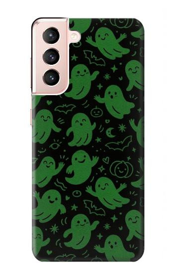 S4087 Cute Green Ghost Cartoon Pattern Case For Samsung Galaxy S21 5G