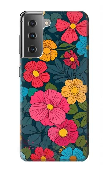 S4105 Vibrant Colorful Floral Pattern Case For Samsung Galaxy S21 Plus 5G, Galaxy S21+ 5G