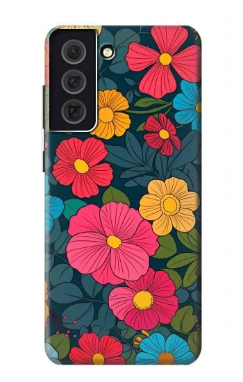 S4105 Vibrant Colorful Floral Pattern Case For Samsung Galaxy S21 FE 5G