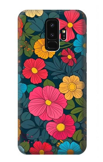 S4105 Vibrant Colorful Floral Pattern Case For Samsung Galaxy S9 Plus