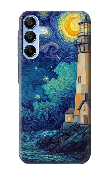 S4092 Moonlit Lighthouse Coastal Painting Case For Samsung Galaxy A15 5G
